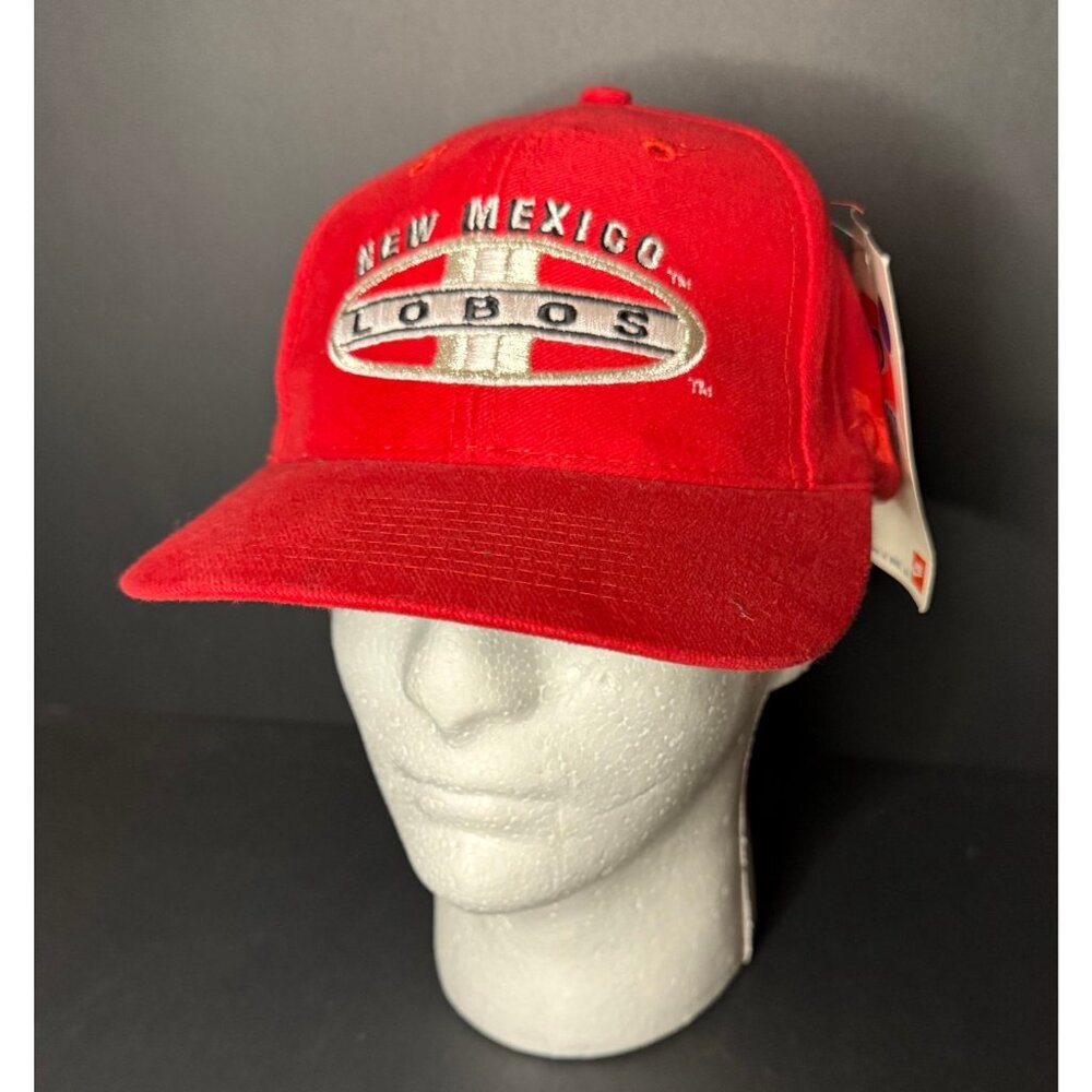 Vtg Sports Specialties New Mexico Lobos Snapback Hat Red NWT Cap Embroidery RARE - Picture 2 of 9